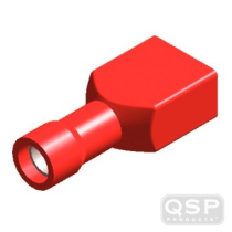 Kabelskor ''Hona'' Isolerade - 6,3mm - Röd (5st) QSP Products